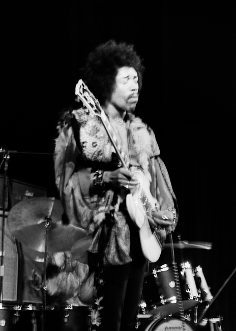 Jimi Hendrix at the concert house in Stockholm 1968