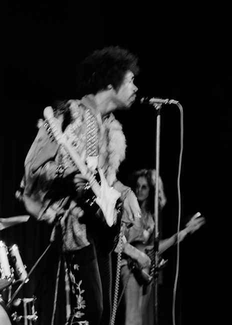 Jimi Hendrix at the concert house in Stockholm 1968