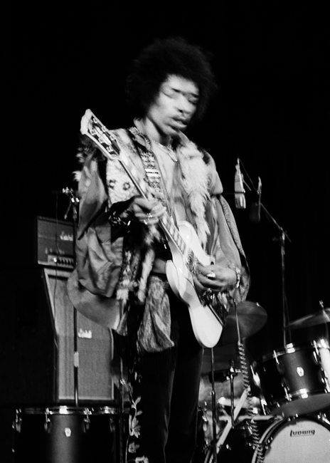 Jimi Hendrix at the concert house in Stockholm 1968