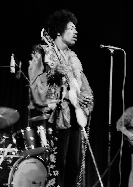 Jimi Hendrix at the concert house in Stockholm 1968