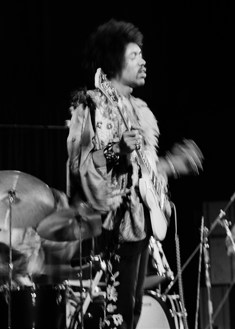 Jimi Hendrix at the concert house in Stockholm 1968