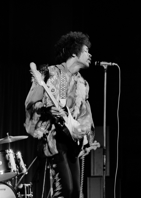 Jimi Hendrix at the concert house in Stockholm 1968